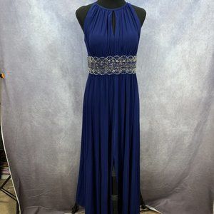 R&M Richards Women's Beaded Waist Gown